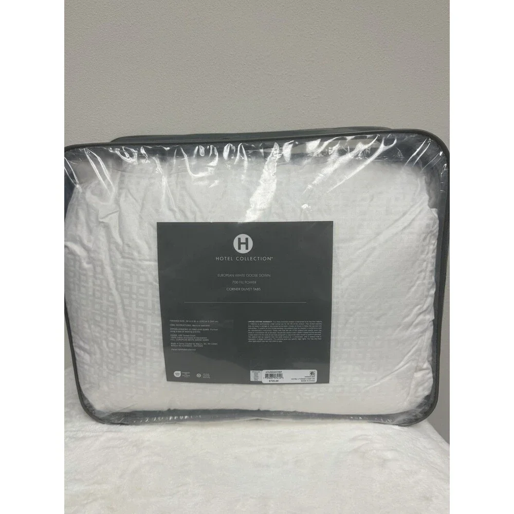 Hotel Collection Goose Down Light Weight Full/Queen White Comforter New